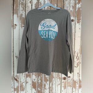 Gray Life is Good Women’s T-Shirt with 'Good to Sea You' Print, XL